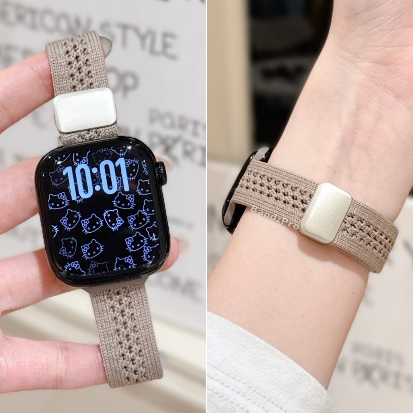 【细款】适用iwatch12表带透气苹果手表带S11磁吸针织尼龙表链applewatch10代夏天SE运动9腕带8女款ultra可爱