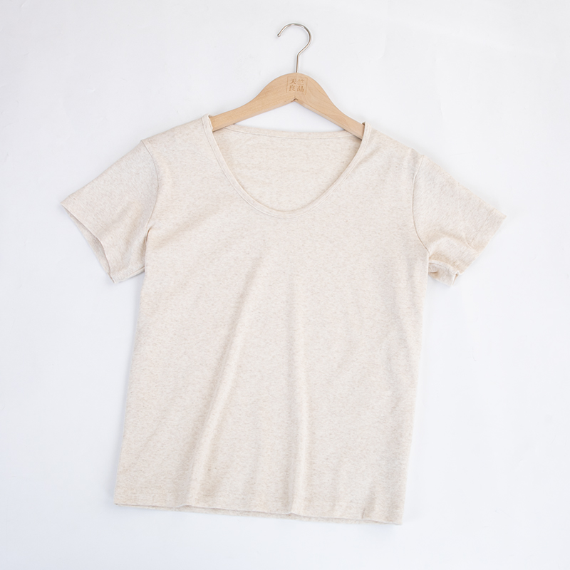 天竺良品天丝棉亚麻鹅蛋圆领舒适透气清凉短袖T恤夏季半袖LSB6057
