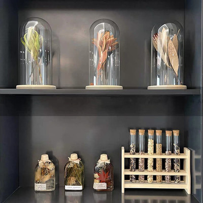 现代样板间书房柜试管干花