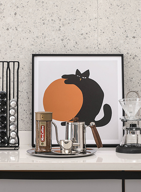 样板房间厨房软装饰品搭配组合胶囊咖啡托盘摆件套装橱柜陈设道具