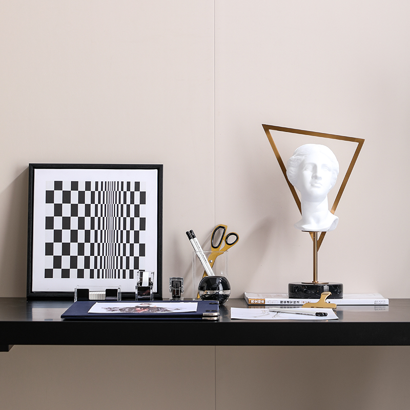 现代样板间书房装饰套软桌