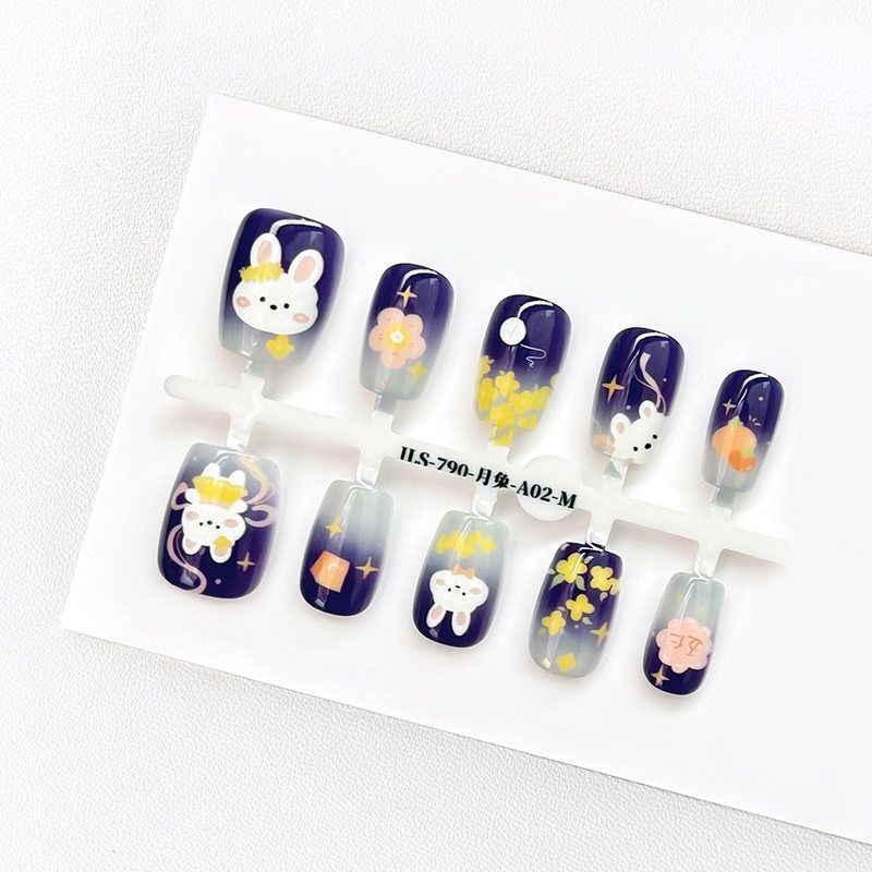 【皎珑】月兔穿戴甲紫色渐变可爱