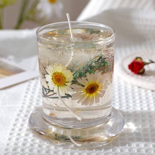 玫瑰小雏菊干花果冻蜡烛浪漫香薰