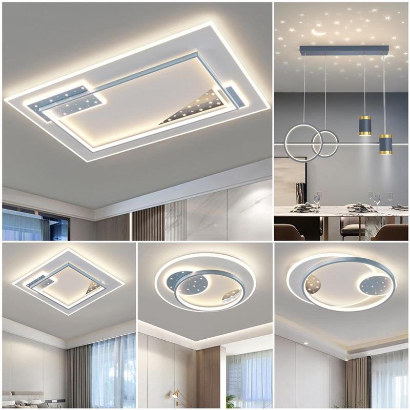 客厅灯2024新款简约现代LED吸顶灯长方形大气卧室灯家用灯具组合