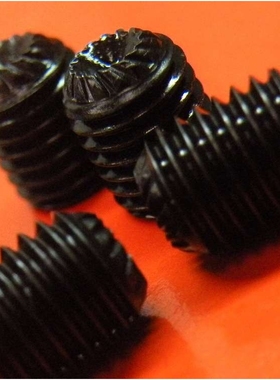 美制细牙DIN916K滚花机米螺丝10-32防滑紧定12.9级花齿发黑止付