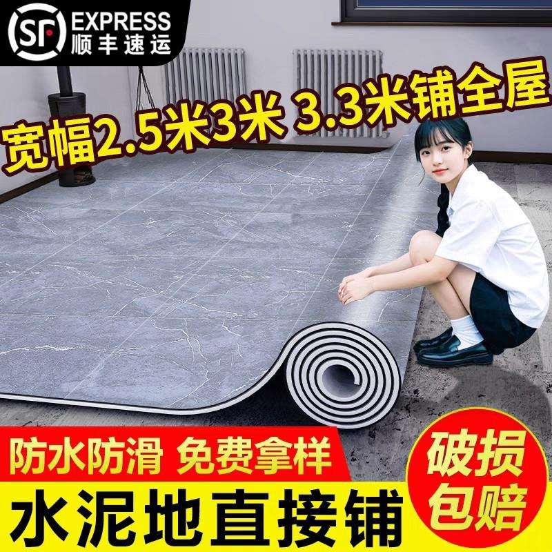 地毯卧室大面积全铺3米宽家用3.3地板革水泥地直接铺铺垫加厚地垫