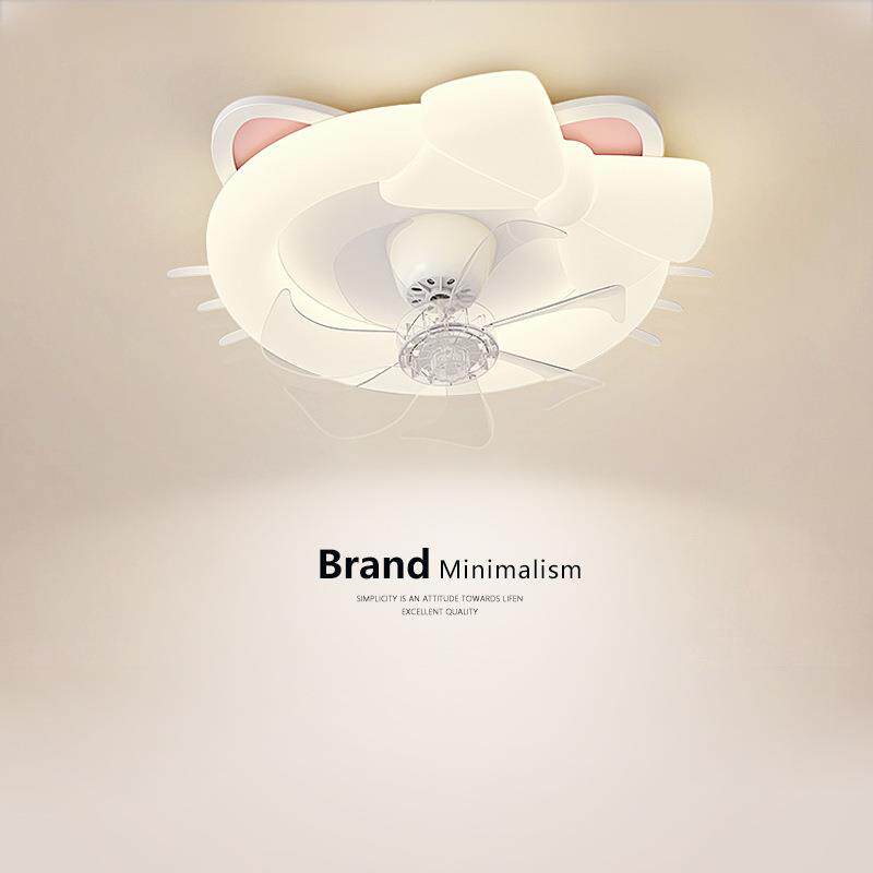 卧室风扇灯儿童房灯全光谱护眼女孩公主房间静音卡通电扇灯吸顶灯