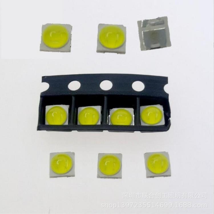 led贴片灯珠 3030球头1W白光 3030模顶3W 凸头带透镜白光车灯专用