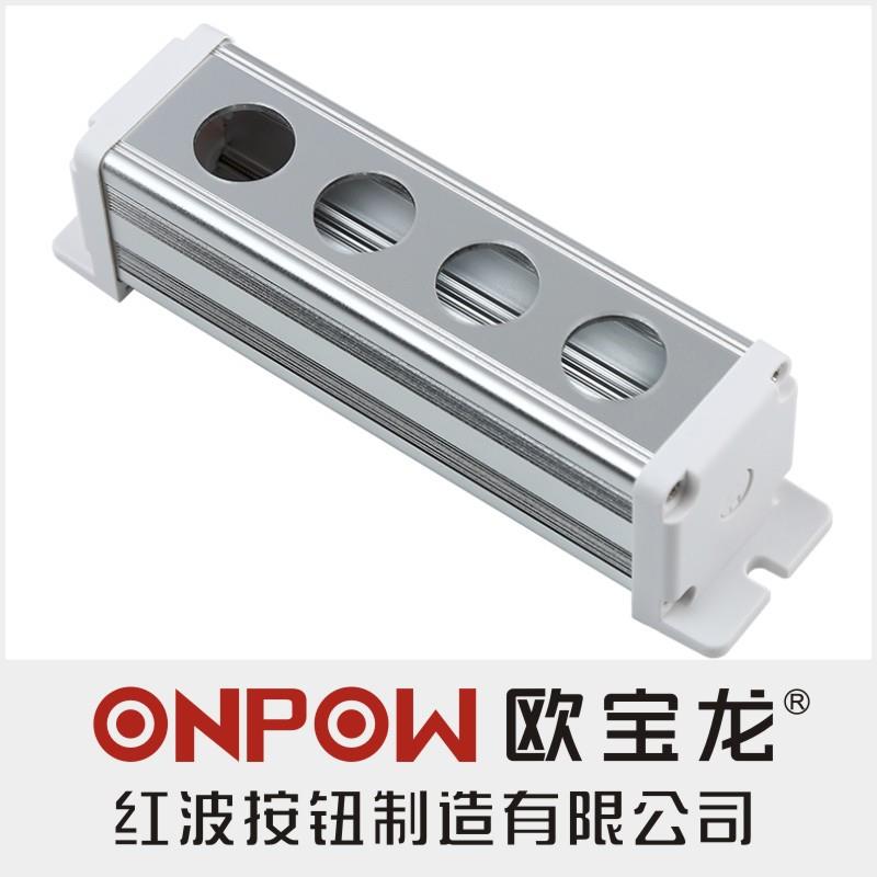 欧宝龙ONPOW中国红波制造BXM47防水控制急停铝合金开关盒四孔