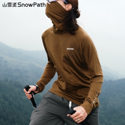 山雪道美利奴羊毛户外速干衣透气