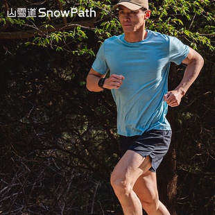 山雪道SnowPath15.5微米纯美利奴羊毛速干衣男短袖夏跑步户外T恤