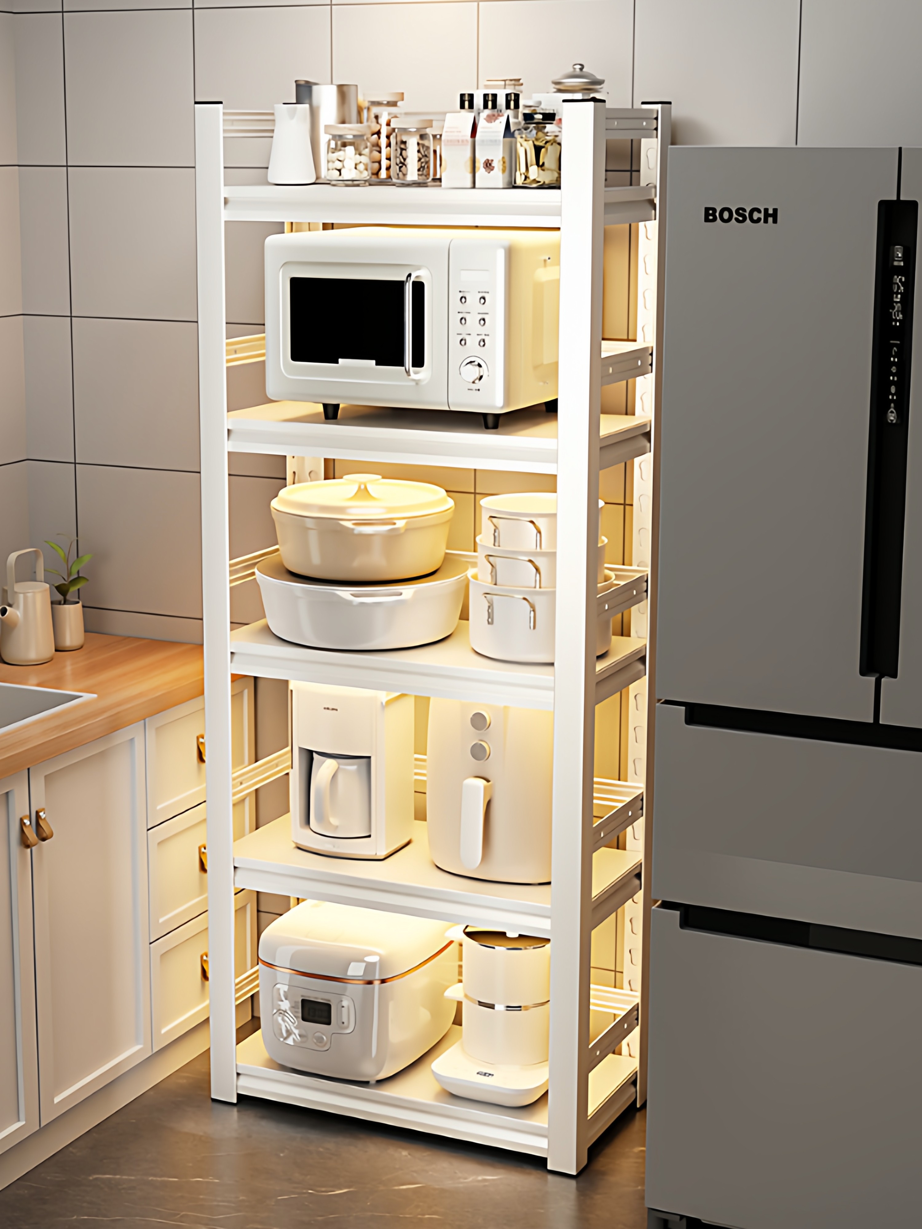 厨房置物架落地多层多功能家用微波炉烤箱锅架收纳架货架橱柜架子,收纳整理,整理架/置物架/收纳架,淘宝优惠券,粉丝福利购,淘宝优惠卷