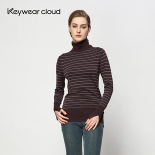 Keywearcloud奇威冬季高龄长袖打底衫毛衣针织保暖套头上衣