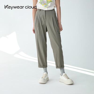 Keywearcloud奇威2025夏季新款正装宽松直筒裤垂感个性工装裤长裤