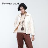 Keywearcloud奇威2025秋冬新款 白色外套 棉服女装 柔暖防风款 长袖