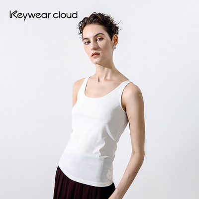 Keywearcloud奇威无袖上衣女极简塑形透气夏季纯色百搭外穿背心