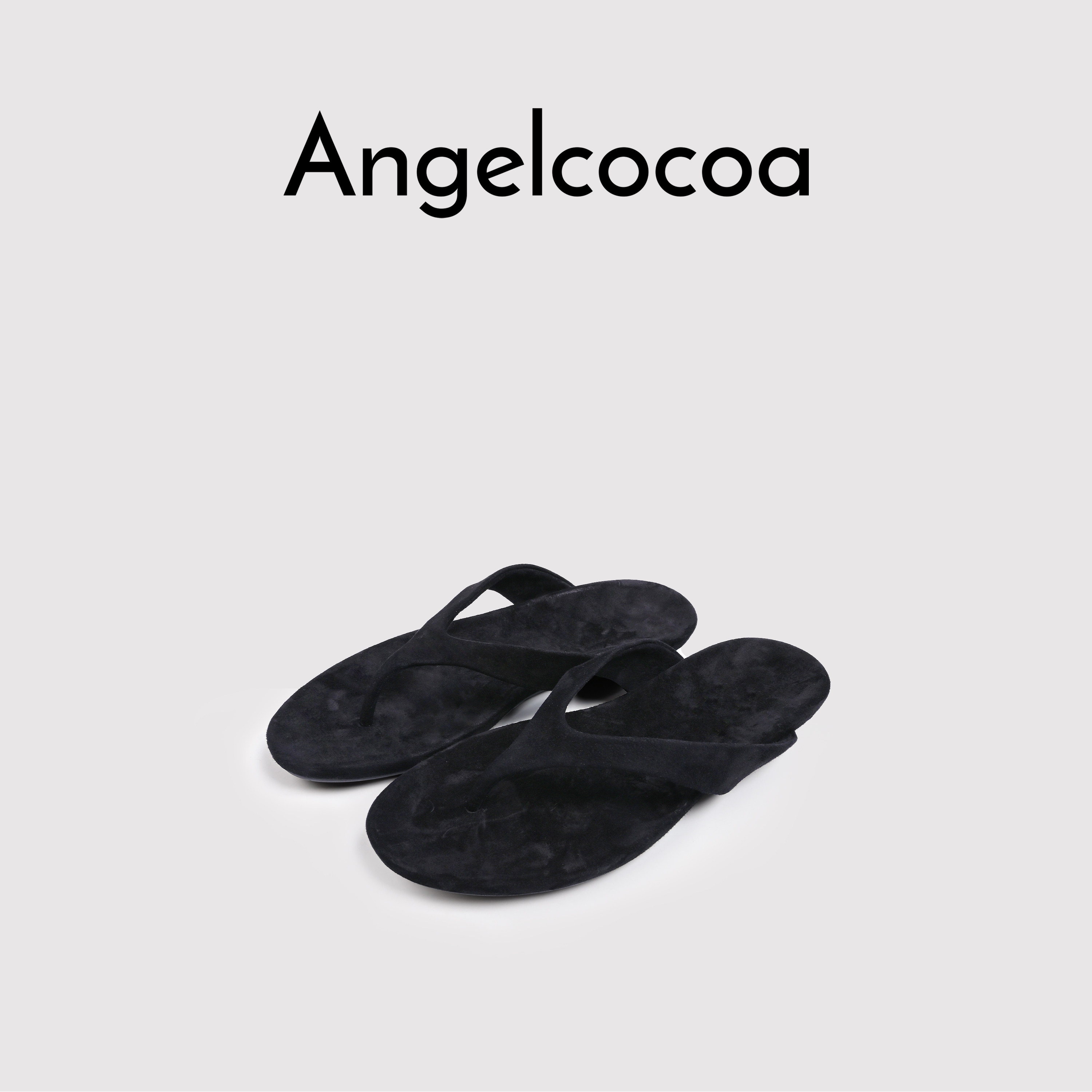 日本Angelcocoa新款极简风平底软底不累脚人字拖外穿沙滩拖鞋
