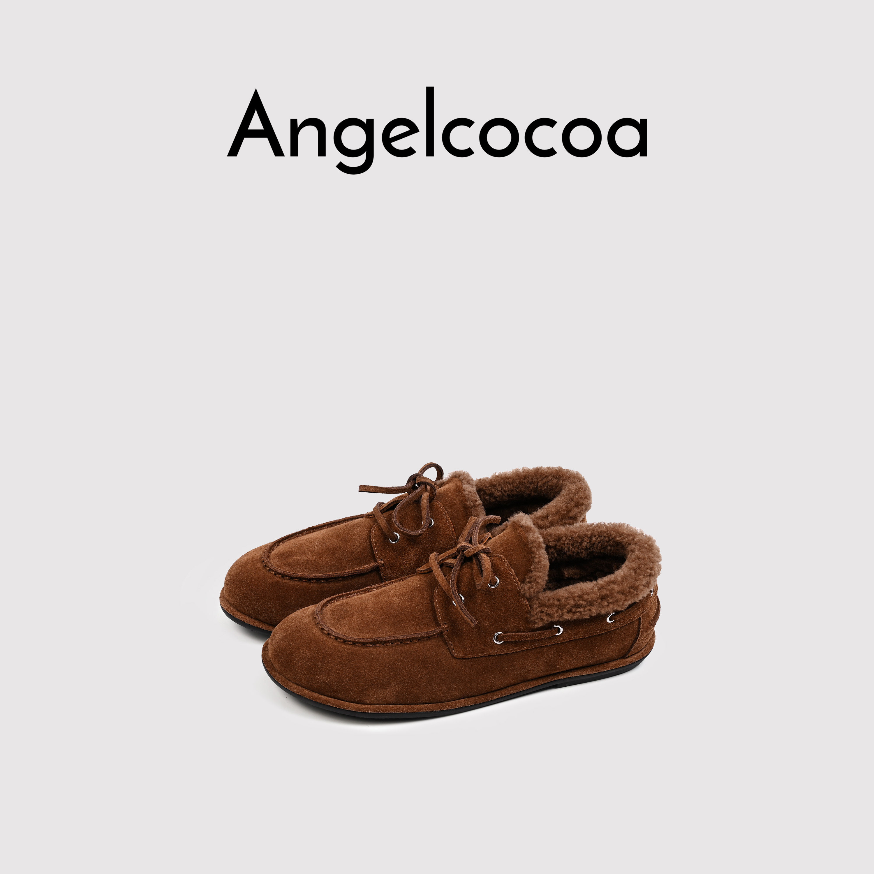 日本Angelcocoa牛毛绒里毛毛鞋乐福鞋2025冬季新款百搭休闲鞋,女鞋,乐福鞋（豆豆鞋）,淘宝优惠券,粉丝福利购,淘宝优惠卷