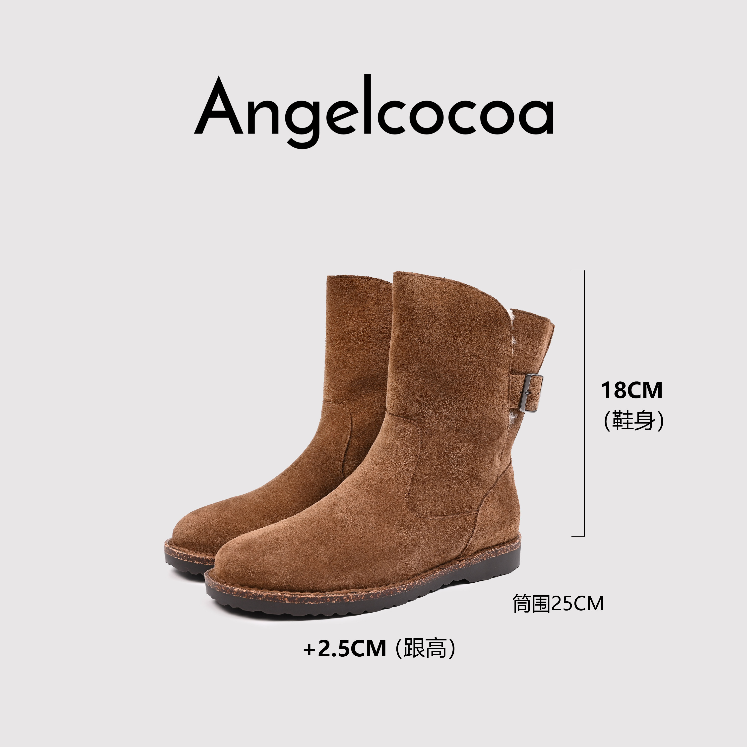 日本Angelcocoa秋冬新款真皮勃肯羊皮毛一体靴加厚保暖羊毛靴,女鞋,时尚雪地靴,淘宝优惠券,粉丝福利购,淘宝优惠卷