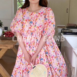 睡裙宽松睡衣家居服长 芝士草莓 夏季 卡通p纯棉可外穿女士短袖