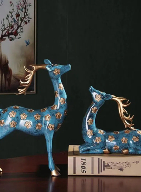 欧式装饰品摆件家居情侣鹿房间卧室酒柜创意结婚礼物招财简约客厅