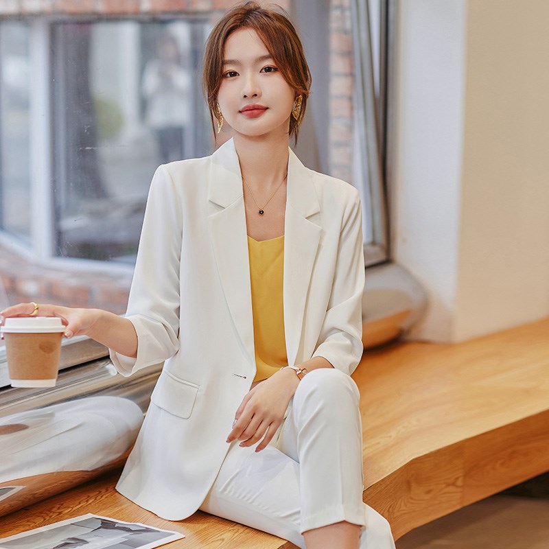 七分袖西装外套女时尚气质春夏y新款薄款西服女士上衣修身通勤套