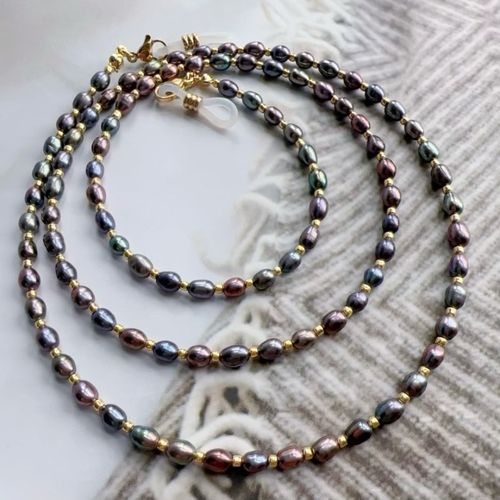 天然淡水黑珍珠眼镜链口罩耳机挂脖绳老花太阳墨女简约百搭026