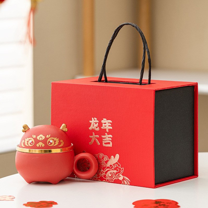 龙年礼品泡茶杯茶水分离杯公司年会商务伴手礼新年本命年礼物现货