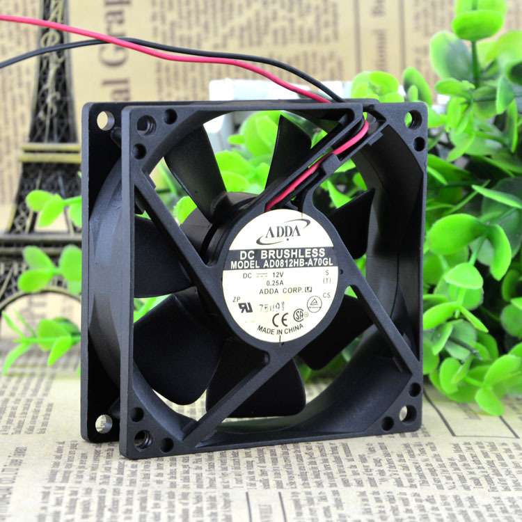 原装 ADDA AD0812HB-A70GL 12V 0.25A 8CM 8025 2线 机箱 风扇