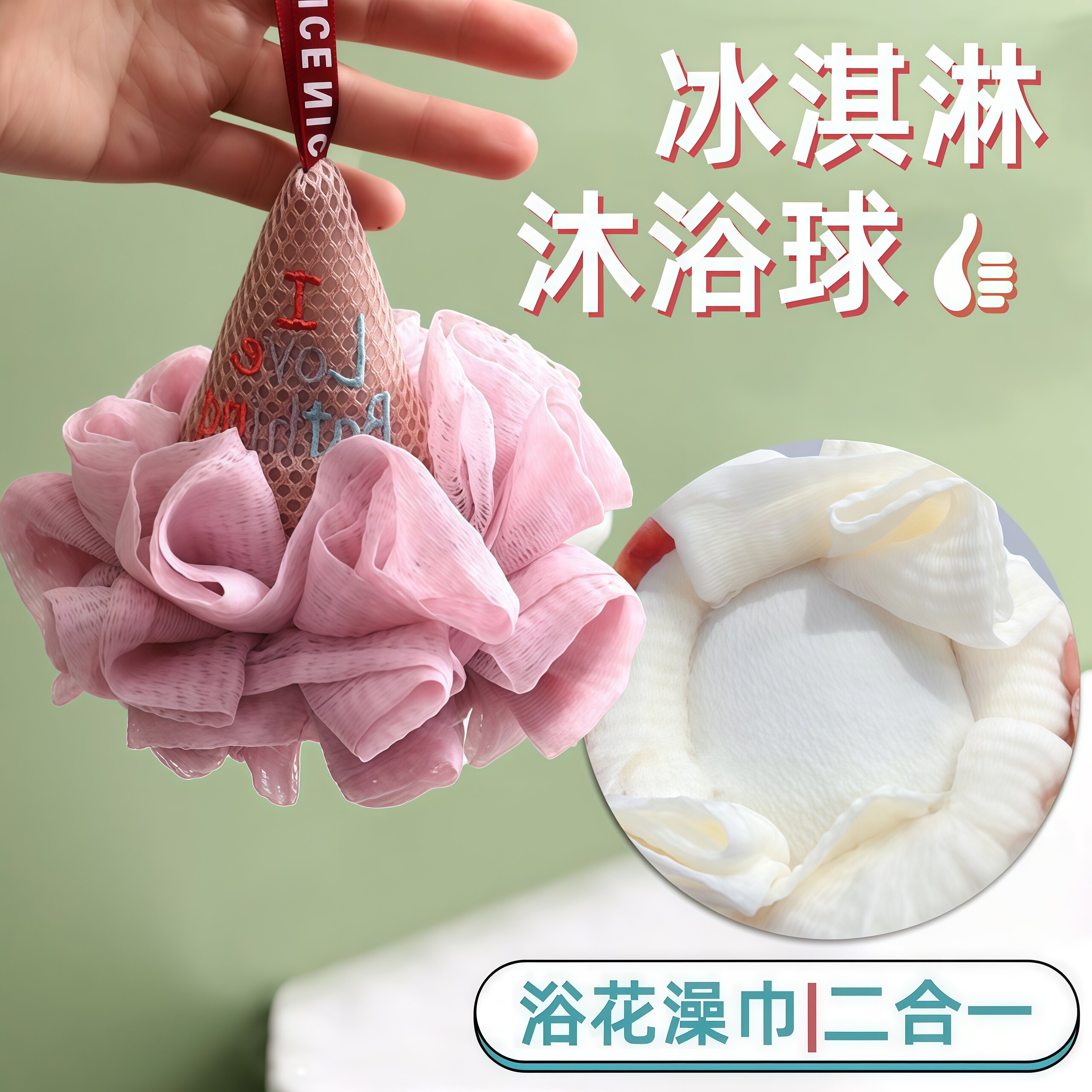 冰激凌卡通超柔软起泡沐浴球