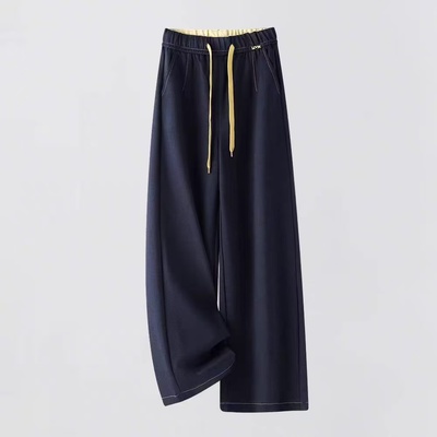 丹宁风高腰直筒人棉牛仔裤