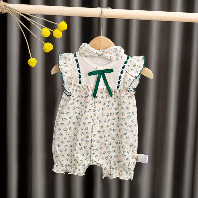 女宝宝夏装衣服可爱超萌超洋气公主套装婴儿夏季连体衣新生儿满月