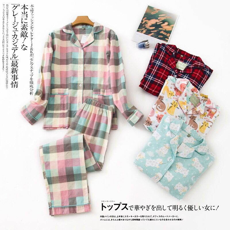 新款加肥大尺码胖mm长袖长裤女士绒布全棉家M居服秋冬季印花睡衣