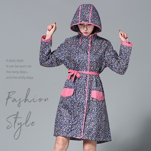 成人韩风日式 小清新碎花雨衣红B色腰带9016女新品 新品