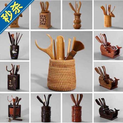 夹筒泡茶工具茶杯夹子镊子套装12配件花梨木木头茶夹木.质杯叉洗