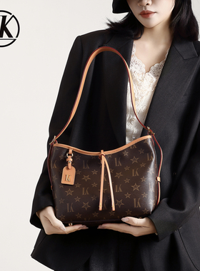 LK轻奢包包老花托特包新款2026松弛感hobo包超火斜挎腋下包高级感