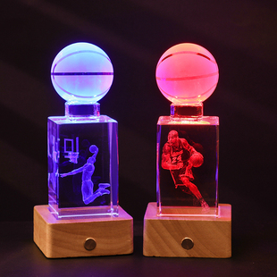NAB篮球球星水晶篮球奖杯摆件定制比赛奖品团体纪念奖生日礼物男
