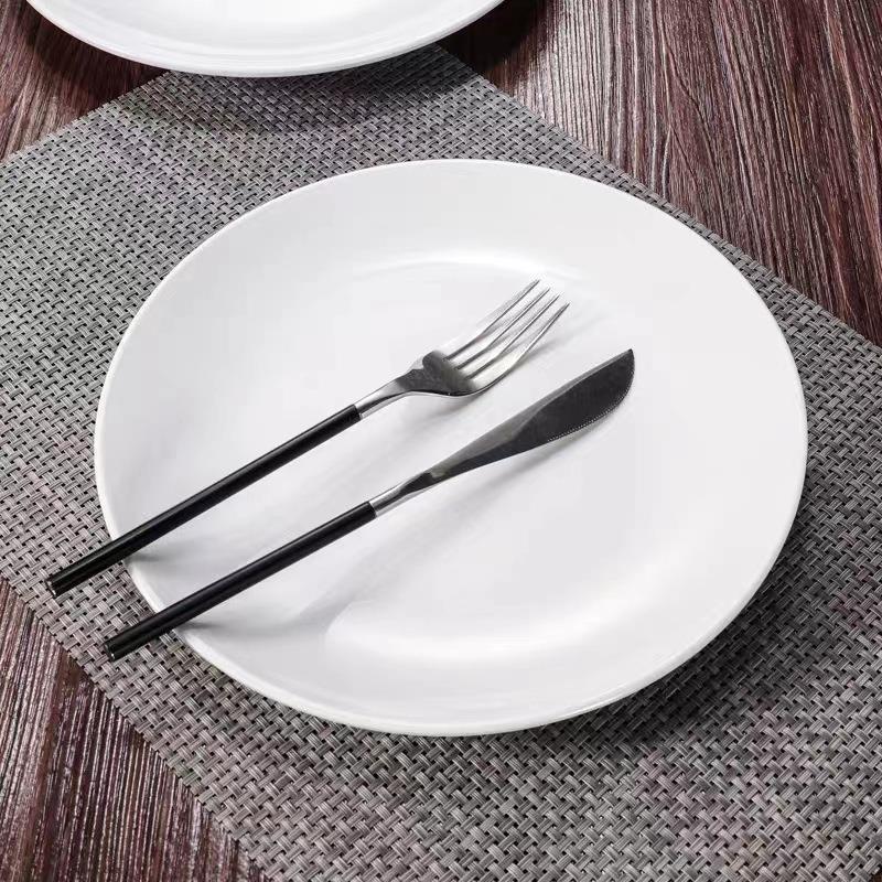 圆形骨瓷盘子家用盘菜盘西餐盘牛排盘浅盘平盘圆盘餐具蛋糕盘