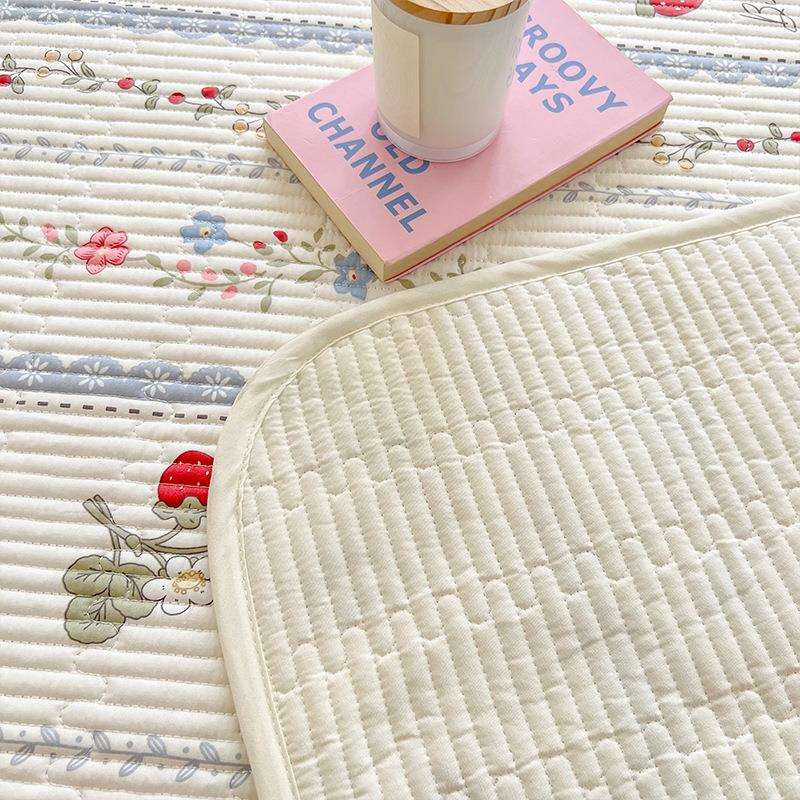 纯三棉绗缝床盖xyh20240单件加全棉A类纯色厚夹棉榻榻米床单件用