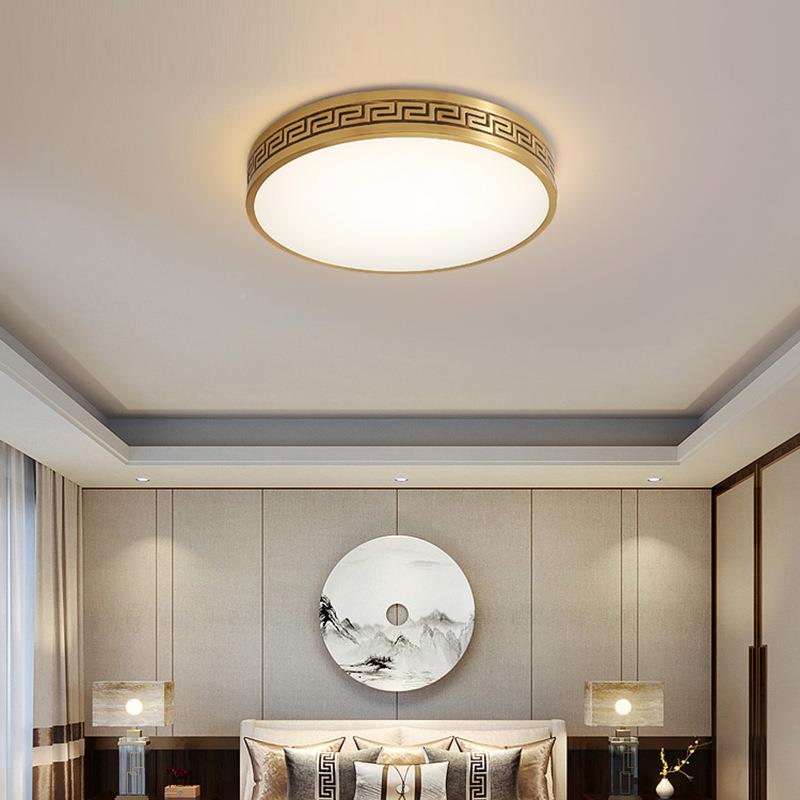 新卧中式全铜吸顶灯走福字室L690ED灯简约现代家用廊过道台阳圆形