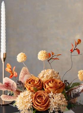 复古美式油桌F976T6HH画风餐花假花轻奢客厅玄茶关几书法装饰摆件