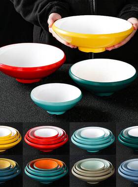 面碗商用瓷胺LAH面汤粉汤面馄饨斗笠碗创意馆专用汤碗仿密餐具