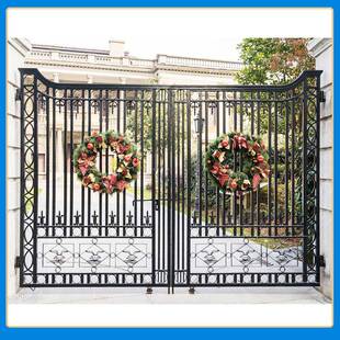 铁艺栏栅门院庭户外家用铁艺大门院EOY子双开杆栏花坛门欧式别墅