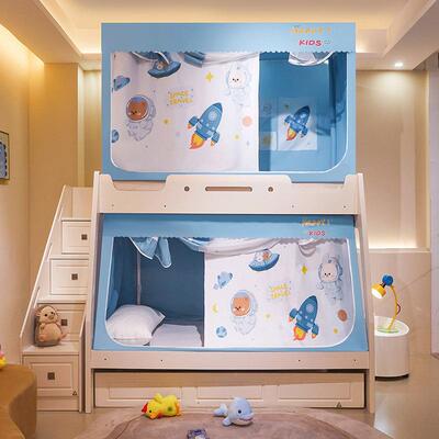 202024新款下25跨境新款带窗拉链式卡通子母床上铺幔蚊帐床帘光遮