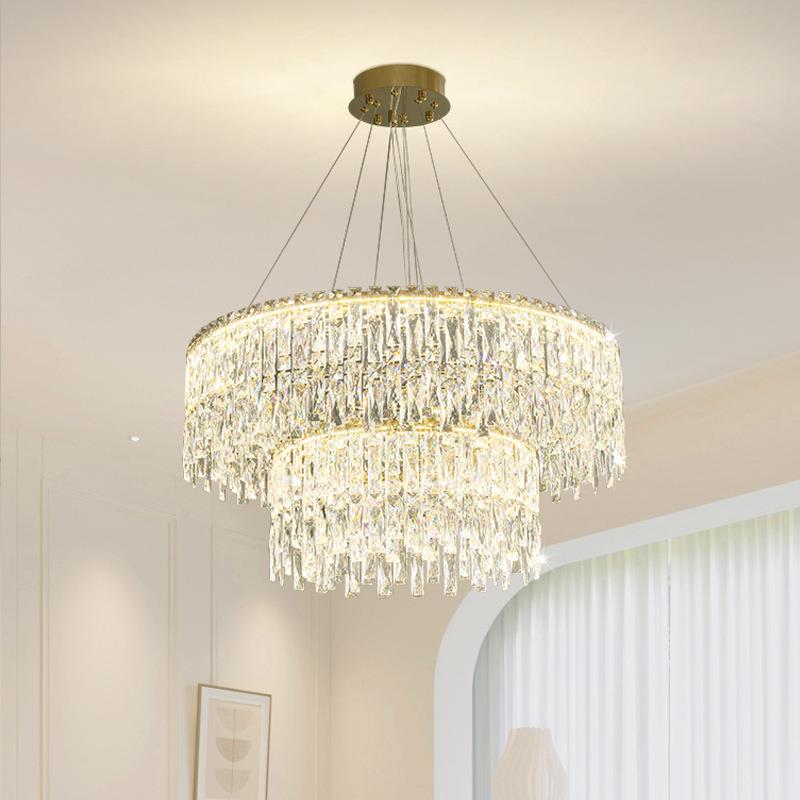 363法式奢风水晶吊灯主卧奶油复古室大轻气客厅灯网红2025年新款