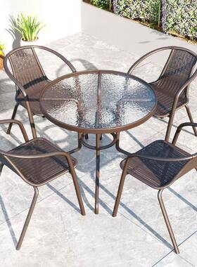 桌椅庭休闲露天防水防晒花园院子喝家茶000825外摆院几折叠茶小阳