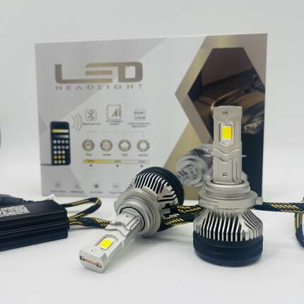 新大功R10率手机APP制控h4泡白黄双色80W汽车led大灯900灯5款车灯