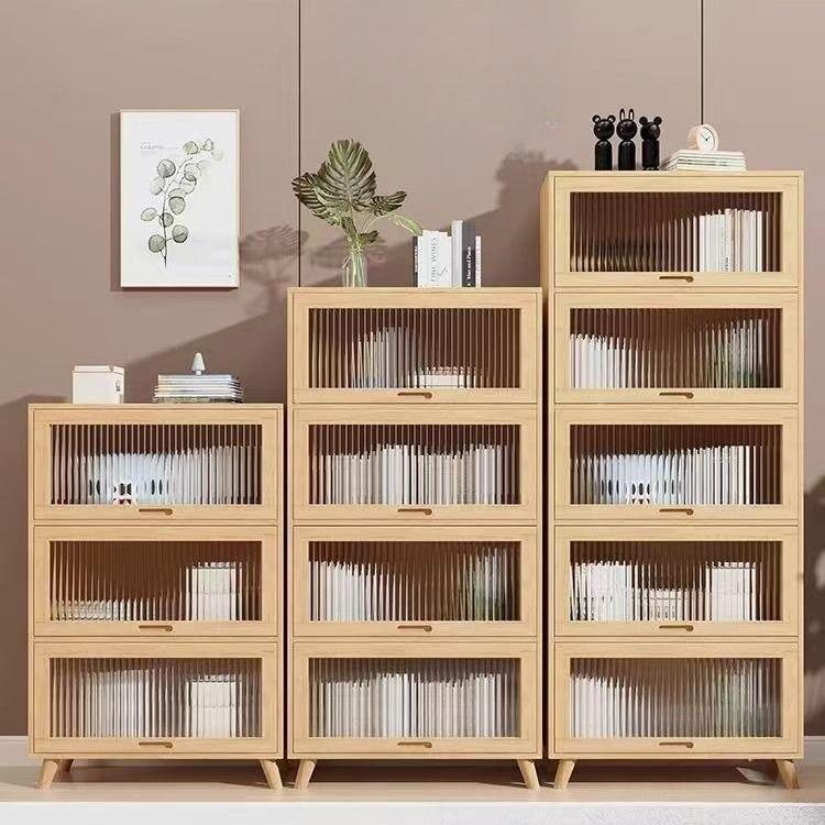 实木书柜XMT家用容量尘多层纳组合收柜现代简约客厅玻璃门防斗大