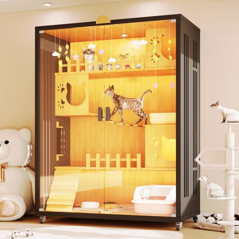 笼子超大自由空间豪别墅家用室内猫窝猫屋猫猫咪房华879子猫猫舍