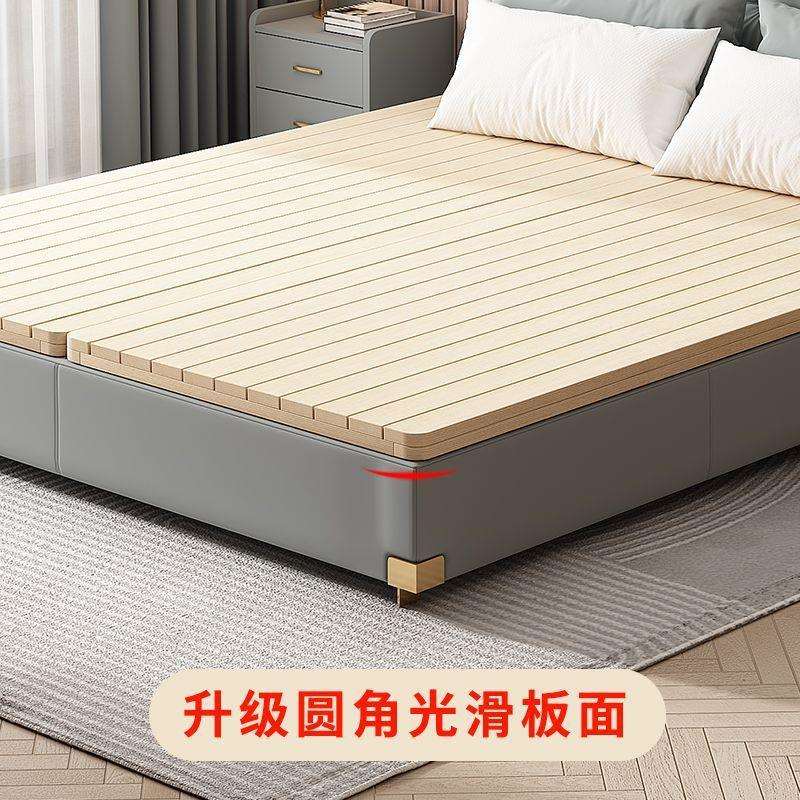 实木静音床硬实木板排骨架护腰护脊椎床板叠榫卯结构808新款折床